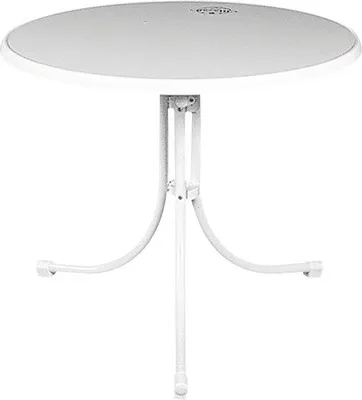 Produktbild von MFG Boulevard-Tisch Ø85x70cm rund weiß klappbar Sevelit-Tischplatte Stahlgestell