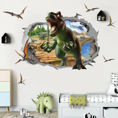 Immagine prodotto di Solidchoice - Adesivi murali 3D a forma di dinosauro, decorazioni