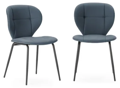 Image de CALICOSY - Lot de 2 chaises avec pieds en métal noir L50 cm - MAURA