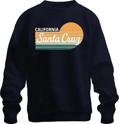 Obrázek produktu pro Santa Cruz California Retro Sunset Surf Beach Coast Uni mikina, Navy, M