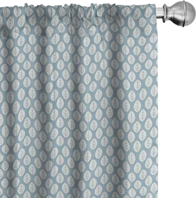 Produktbild von ABAKUHAUS Blau und weiß Vorhänge, Gardinen, Gekritzel-Laub-Muster mit Pastell farbigem Hintergrund-tropischem Blatt, 2 Stück 75 x 225 cm, Hellblau und Weiß