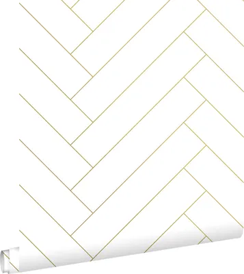 Immagine prodotto di ESTAhome carta da parati spina di pesce bianco e oro 53 cm x 10.05 m