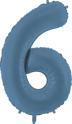 Obrázok produktu pre Fóliový balón s číslom "6", 86 cm, tmavomodrý