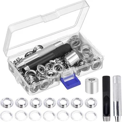 Productafbeelding van 12 mm, 100 stuks, oogbeschermingsklemmen, gereedschap voor oogbescherming, sets voor oogbescherming, geschikt voor leer, stof, zeilen, gordijnen, tenten.