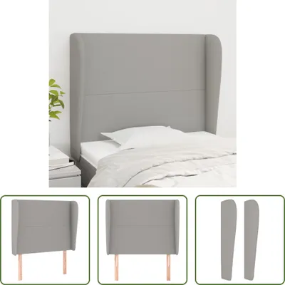 Produktbild von The Living Store Kopfteil mit Ohren Hellgrau 103x23x118/128 cm Stoff