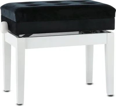 Immagine prodotto di Panca per pianoforte GEWA Deluxe Compartment, bianco opaco, con scomparto per la musica