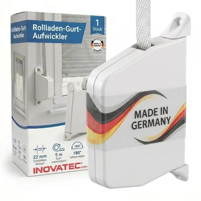 Produktbild von 1 x INOVATEC Rollladen Aufschraubwickler Aufputz Gurtwickler Mini + 5 m Gurtband