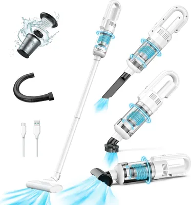 Produktbild von MODFU Handstaubsauger Batterie, 9000Pa Auto Staubsauger, leistungsstarker Staubsauger, drahtloser tragbarer Handstaubsauger, LED Licht
