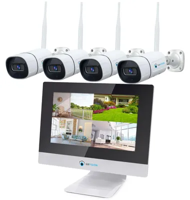 Produktbild von LUVISION Dual WLAN Funk Kamera Set Überwachungssystem mit Monitor Cloud 4 bis 8 IP Kameras & App