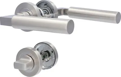 Produktbild von Rosettengarnitur Denver edelstahl/poliert/satiniert WC für Bad + WC Türen