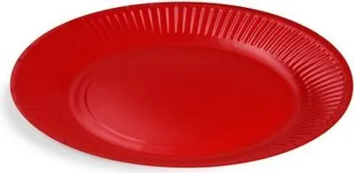 Produktbild von 40x BIONATURE Pappteller PartytellerMix rund Ø23cm fettdicht rot