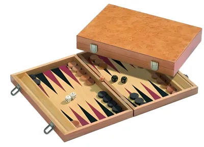 Image de Backgammon Kefalonia moyen, jeu de société en bois pour 2 personnes