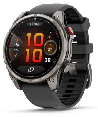 Produktbild von Garmin Fenix 8 Pro - 47 mm - Titan - Sportuhr mit Riemen - Silikon - graphite/black - Handgelenkgröße: 125-208 mm - Anzeige 3.556 cm (1.4")
