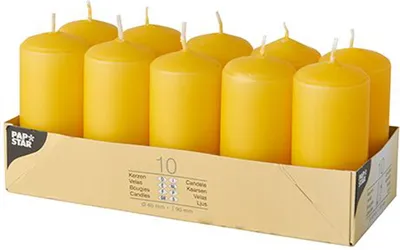 Obrázok produktu pre Papstar Stumpenkerzen Goldgelb 40x90mm 10er