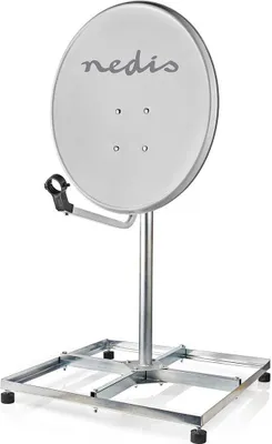 Obrázek produktu pro Satelitní držák na balkon | Délka stožáru: 0,75 m | Maximální velikost disku: 90,0 cm | Rozměr základní desky: 4 x 30 x 30 cm | Ocel | stříbrný