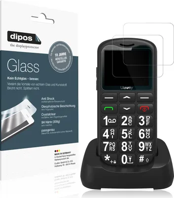 Produktbild von 2x Schutzfolie für Uleway Seniorenhandy - Anti-Shock 9H Folie dipos Glass Kunststoffglas