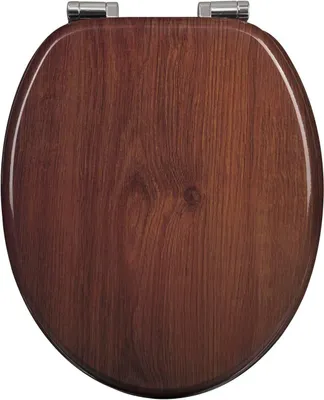Immagine prodotto di Copertura per WC con sistema di chiusura automatica, realizzata in MDF, finitura noce scuro