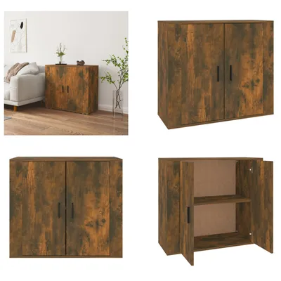 Obrázek produktu pro vidaXL Příborník kouřový dub 80x33x70 cm materiál na bázi dřeva - Příborník - Příborníky - Skříňka - Úložná skříňka