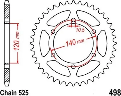 Obrázok produktu pre Rozeta 46 Z rozteč 525 pre KAWASAKI W ZR ZR-7 ZX-6R SUZUKI GSX-R