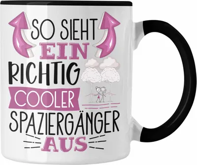 Produktbild von Trendation - So Sieht Ein Richtig Cooler Spaziergänger Aus Geschenk Tasse Lustiger Spruch Geschenkidee (Schwarz)
