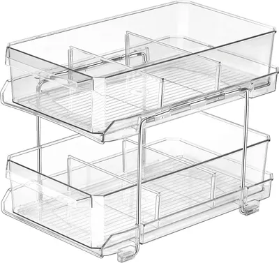 Produktbild von Multifunktionale Spülbecken Organizer für effiziente Küchenschrank Kühlschrank, Unter Waschbecken Regal Küchen Badezimmer Aufbewahrung Platz für Vorratsdosen, Gewürzregal, Kosmetik