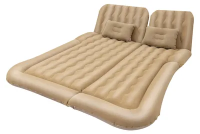 Obrázek produktu pro Nafukovací autosedací matrace - Nafukovací matrace do auta - S pumpou - Nastavitelná - Měkký PVC povrch - 2 opěrky hlavy - Nosnost do 250 kg - Béžová barva