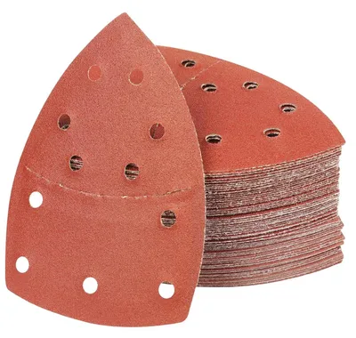 Obrázok produktu pre Brúsny papier Delta, 100 kusov, zrniteľnosť 100, značka Klett, rozmer 152x105 mm, 11 otvorov, vhodný na drevo, kov a plast