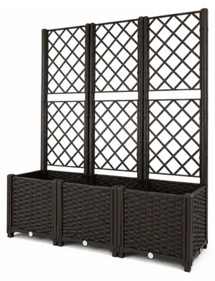 Obrázok produktu pre Aga Záhradný kvetináč s trelážou 120x40x135 cm Hnedý