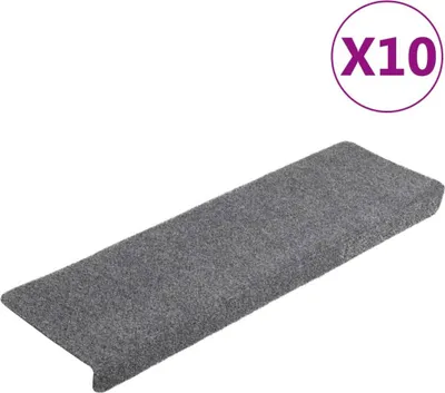 Obrázek produktu pro vidaXL Samolepicí rohože 10 ks 65x21x4 cm Světle šedá Obdélníkový okraj