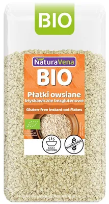 PŁATKI OWSIANE BŁYSKAWICZNE BEZGLUTENOWE BIO 300 g - NATURAVENA