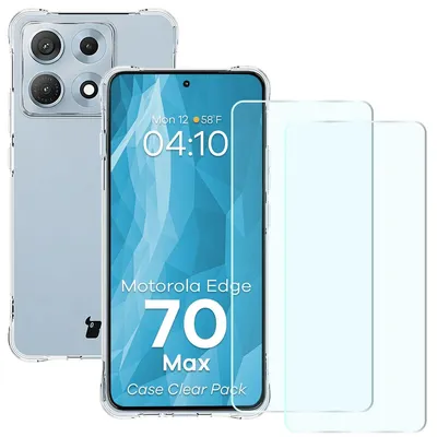 Produktbild von Schutzhülle + 2x gehärtetes Glas für Motorola Edge 70 Max, Bizon Case Clear Pack, Transparent