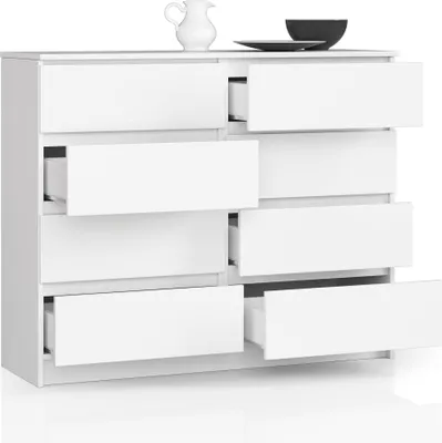 Immagine prodotto di BDW, cassettiera con 8 cassetti, 120x99x40 cm, molto spazio, bianco