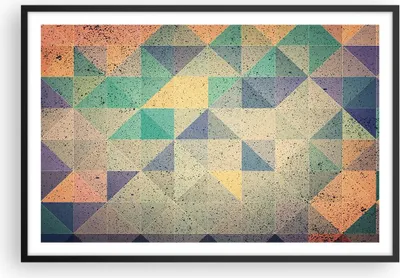 Produktbild von Gerahmtes Poster - Schwarzer Rahmen - Abstraktion Dreieck Muster - 91,5x61 cm - Wand Bild - Wanddeko - Wandbilder - Wandposter - Bilderrahmen - Bilder - Kunstdruck - Wandbild - P2BAA91x61-4287