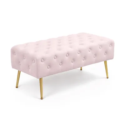Produktbild von Samtbank gepolstert 100 cm MONACO Puderrosa