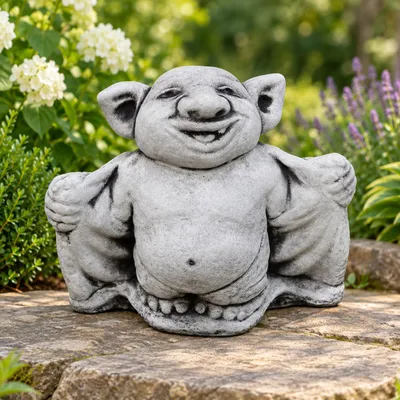Produktbild von Steinguss-Gartenfigur Troll Striptease
