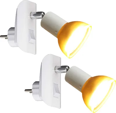 Produktbild von 2er Pack LED Leseleuchte weiß inkl. Leuchtmittel Glas braun