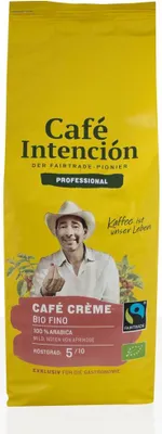 A bag of coffee beans with a man on it.