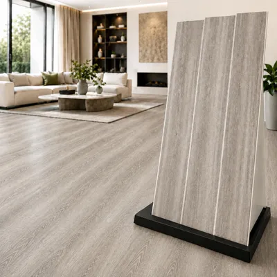 Zdjęcie produktu dla Panele winylowe NoblesBox SPC, grubość 5 mm, wodoodporne, z podkładką IXPE, imitujące drewno, klasa ścieralności AC5, przeznaczone do ogrzewania podłogowego, wymiary 122 x 18,4 cm, Obraz wygenerowany przez AI