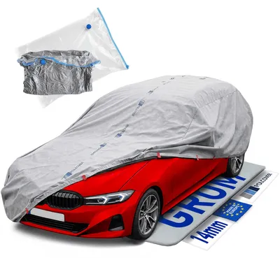Produktbild von POLCOVER GROM 14 mm Autoabdeckung Hagelschutz Wasserdicht Atmungsaktiv Sonne, Staub, UV-Schutz XL (477-502 cm) Kombi Autoplane - Spezialisierter Schutz Autohülle Auto Winter & Sommer
