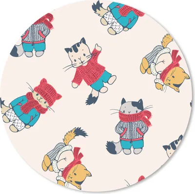 Produktbild von MuchoWow® Mauspad Mousepad Winter - Katze - Tiere - Muster 20x20 cm - Mousepads - Maus Mat - Pad - Mausunterlage - Schreibtischmatte