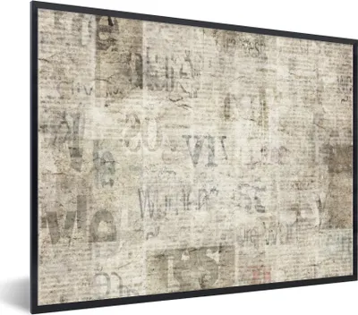 Produktbild von MuchoWow® MuchoWow® Gerahmtes Poster Zeitung - Vintage - Papier 40x30 cm - Poster mit zchwarzem Bilderrahmen - Kunstposter - Wanddekorationen