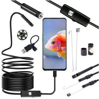 Obrázek produktu pro ENDOSKOPICKÁ INSPEKČNÍ KAMERA, USB, MICRO-USB, 5 M, LED, ANDROID, 3-v-1