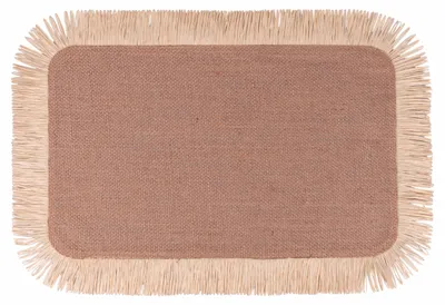 Produktbild von Rechteckiges Platzset 45 x 30 cm aus Jute mit Papierfransen
