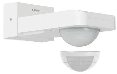 Zdjęcie produktu dla Czujnik ruchu zewnętrzny obracany 360 IP65 zasięg 9M pir biały