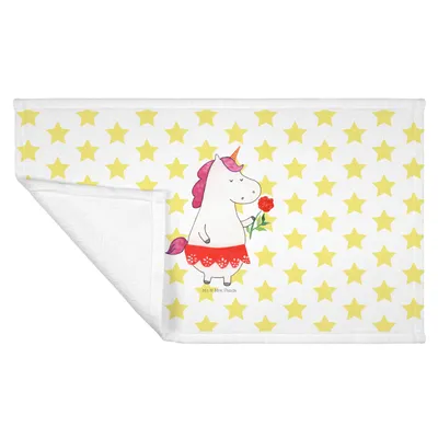Produktbild von Mr. & Mrs. Panda Handtuch Einhorn Dame - Weiß - Geschenk, Einhörner, Unicorn, Trennung, 50x100, Bachelor, Frau, gesichtshandtuch, Flauschtuch, Händehandtuch