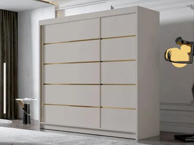 Obrázek produktu pro Vysoká šatní skříň 250 cm VOLENTE - kašmír
