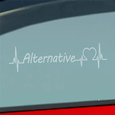 Produktbild von Auto Aufkleber Alternative Puls Herzschlag 19x5 cm Milchglas Sticker Heckscheibenaufkleber