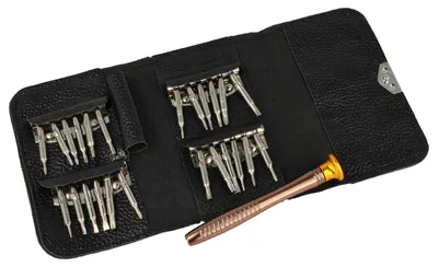 Produktbild von vhbw Schraubendreher Set 25 in 1 Feinmechaniker Werkzeug kompatibel mit iPhone, Handy, Brille, Computer - mit Etui