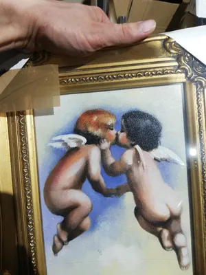 Image de Tableau sur toile, peint à l'huile, avec cadre, dimensions 27 x 32 cm.