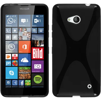 Produktbild von PhoneNatic Case kompatibel mit Microsoft Lumia 640 - schwarz Silikon Hülle X-Style + 2 Schutzfolien
